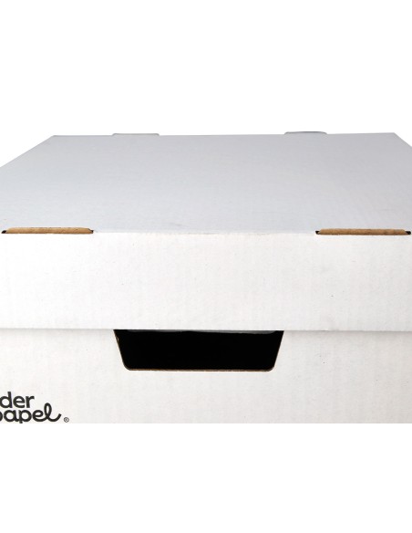 Cajon contenedor liderpapel carton automatico para 4 cajasarchivo definitivo folio / 5 archivadores a-z 430x383x265mm