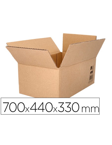 Caja para embalar q-connect americana ultra resistente carton reciclado canal doble 7mm color kraft 700x440x330 mm