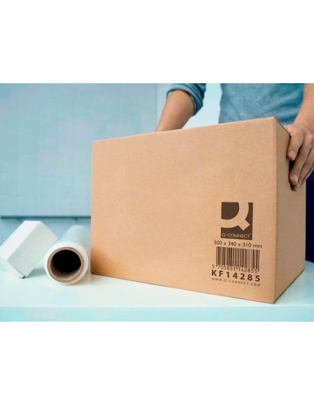 Caja para embalar q-connect americana ultra resistente carton reciclado canal doble 7mm color kraft 500x340x310 mm