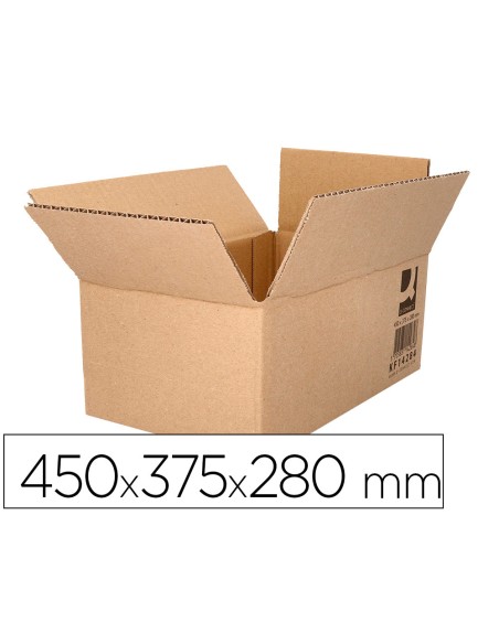 Caja para embalar q-connect americana ultra resistente carton reciclado canal doble 7mm color kraft 450x375x280 mm