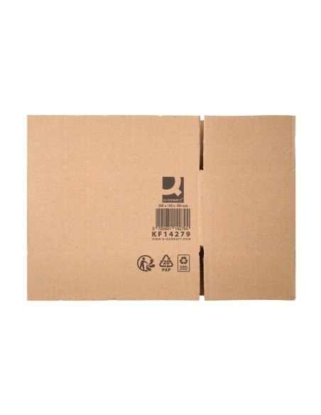 Caja para embalar q-connect americana carton reciclado canal simple 5 mm color kraft 250x150x100 mm