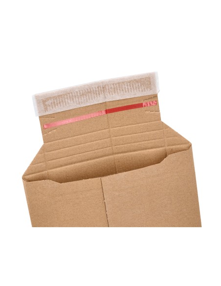 Sobre para envios q-connect carton 100% reciclado y reciclable cierre autoadhesivo252x167x72 mm color kraft
