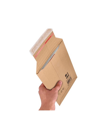 Sobre para envios q-connect carton 100% reciclado y reciclable cierre autoadhesivo252x167x72 mm color kraft