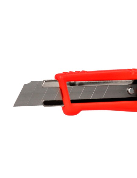 Cuter q-connect plastico ancho bloqueo de la hoja por rueda guia metalica para la cuchilla 18 mm xd-190 blister 1 unida