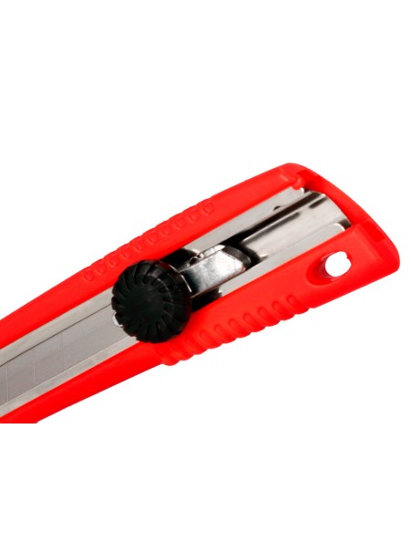 Cuter q-connect plastico ancho bloqueo de la hoja por rueda guia metalica para la cuchilla 18 mm xd-190 blister 1 unida