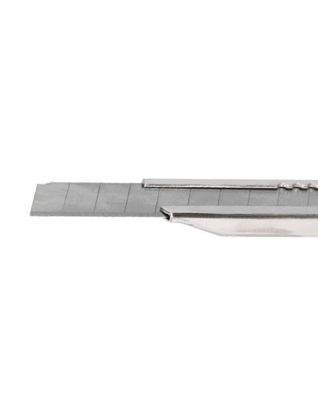 Cuter q-connect metalico estrecho cuchilla 9 mm con clip blister 1 unidad
