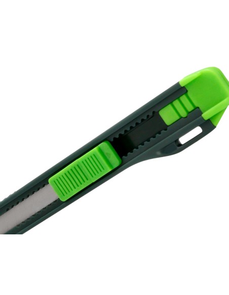 Cuter q-connect plastico estrecho con asa para colgar cuchilla 9 mm xd-07 blister 1 unidad