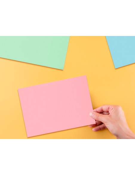 Tarjeta liderpapel para estudiar lisa cartulina de colores 170gr 100x150mm paquete de 200 unidades