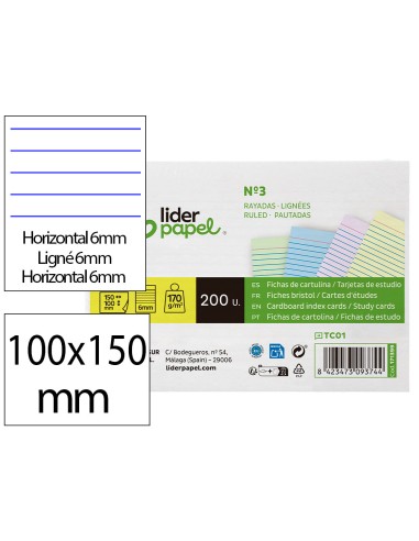 Tarjeta liderpapel para estudiar rayada...