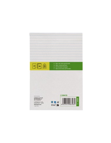 Bloc notas liderpapel horizontal a5 80 hojas...