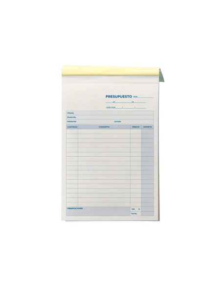 Talonario liderpapel presupuesto cuarto original y copia t230