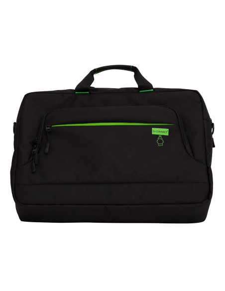 Maletin para portatil q-connect 17,2\" negro 1 asa 2 bolsillos exteriores polietileno reciclado