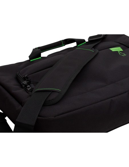 Maletin para portatil q-connect 17,2\" negro 1 asa 2 bolsillos exteriores polietileno reciclado
