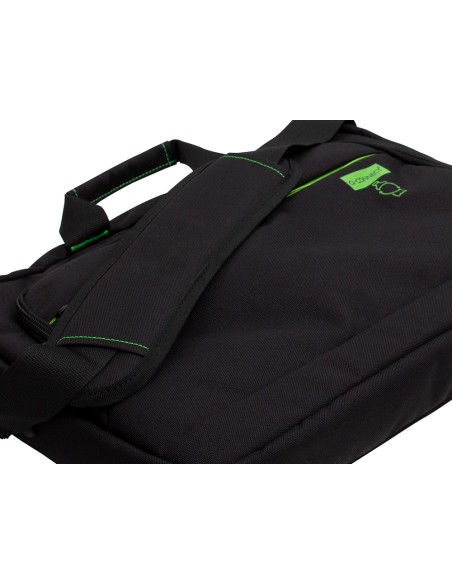 Maletin para portatil q-connect 15,6\" negro 1 asa 2 bolsillos exteriores polietileno reciclado