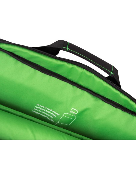 Maletin para portatil q-connect 15,6\" negro 1 asa 2 bolsillos exteriores polietileno reciclado