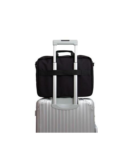 Maletin para portatil q-connect 15,6\" negro 1 asa 2 bolsillos exteriores polietileno reciclado