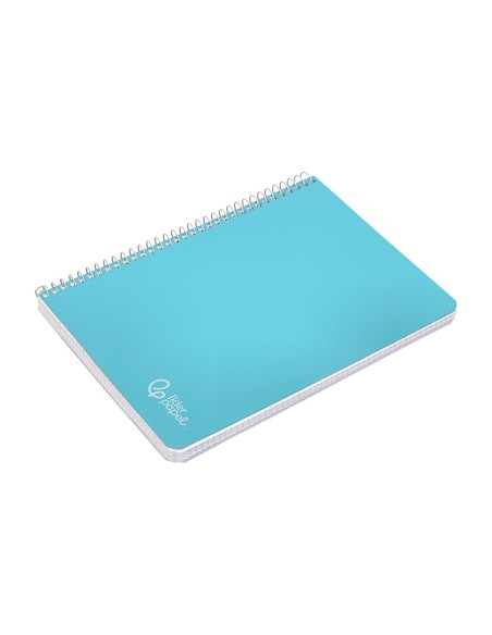 Cuaderno espiral liderpapel a5 witty tapa dura 80h 90gr cuadro 4mm con margen color azul