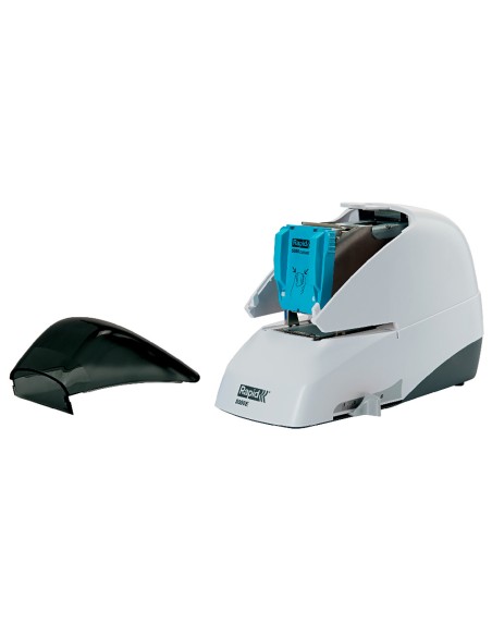 Grapadora rapid 5050e electrica blanco/negro capacidad 50 hojas usa grapas casete 5050