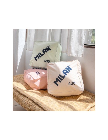 Cojin milan goma 430 since 1918 tejido aterciopelado funda extraible color rosa 350x350x160 mm