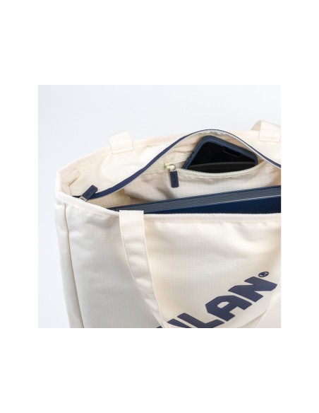 Bolsa con asas milan tote bag dos cremalleras serie 1918 color beige 380x360x65 mm