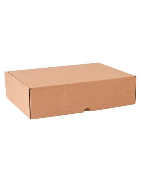 Caja automontable q-connect para e-commerce y regalo carton reciclado canal simple 3 mm kraft 210x180x60 mm