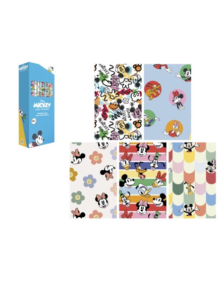 Papel de regalo basika disney mickey and friends rollo ancho 70 cm longitud 2 m diseños surtidos gramaje 60 g