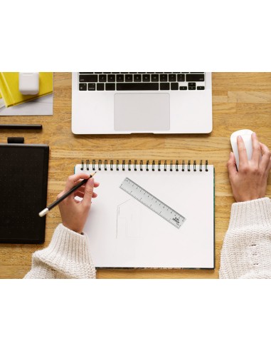 Regla liderpapel plastico cristal 15 cm