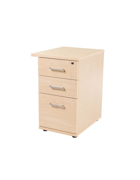 Cajonera rocada con 2 cajones y 1 carpetero serie store 60x47x74 cm acabado haya/haya