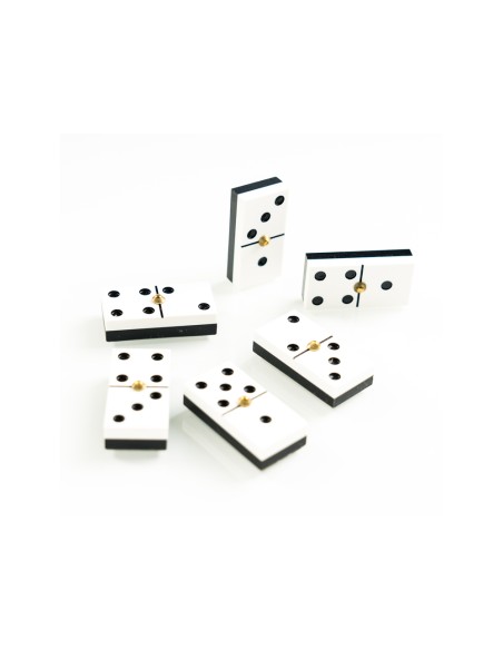 Domino chamelo fournier ficha celuloide en caja de madera