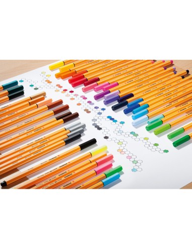 Rotulador stabilo point 88 colores neon estuche...