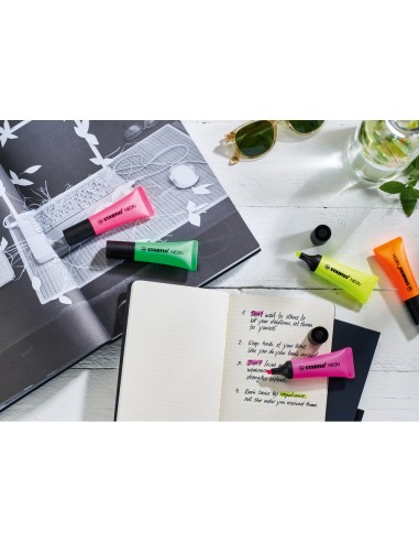 Rotulador stabilo fluorescente 72 amarillo neon