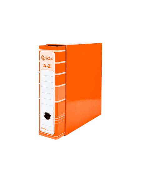 Archivador de palanca liderpap el a4 filing system forrado sin rado lomo 80mm naranja con caja y compresor metalico