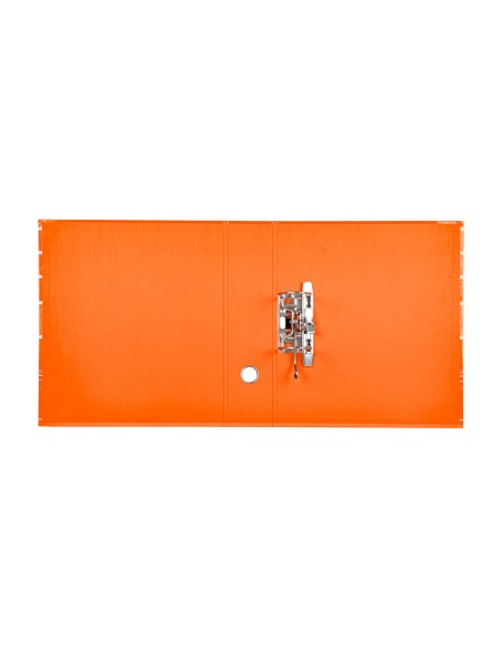 Archivador de palanca liderpap el a4 filing system forrado sin rado lomo 80mm naranja con caja y compresor metalico