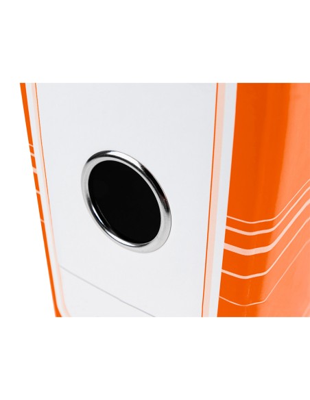 Archivador de palanca liderpap el a4 filing system forrado sin rado lomo 80mm naranja con caja y compresor metalico