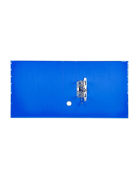 Archivador de palanca liderpapel a4 filing system forrado sin rado lomo 80mm azul con caja y compresor metalico