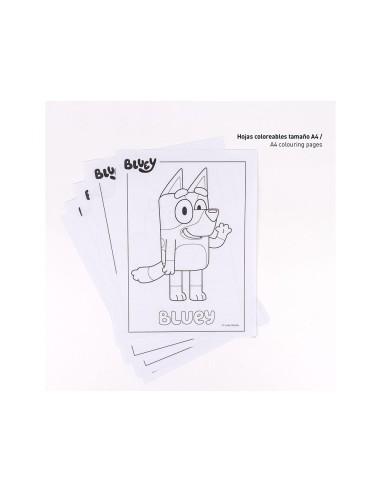 Set de papeleria coloreable bluey