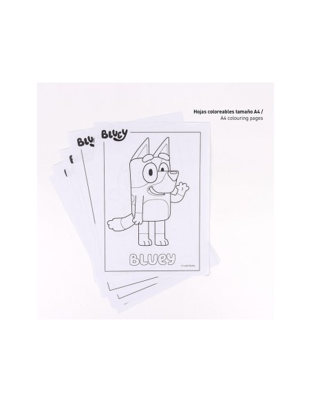 Set de papeleria coloreable bluey