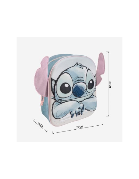 Mochila infantil 3d aplicaciones stitch 220x270x100 mm