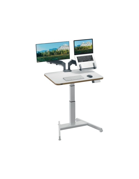 Mesa leitz ergo regulable en altura electricamente tablero 80x60 cm con usb-c y usb 5v color blanco