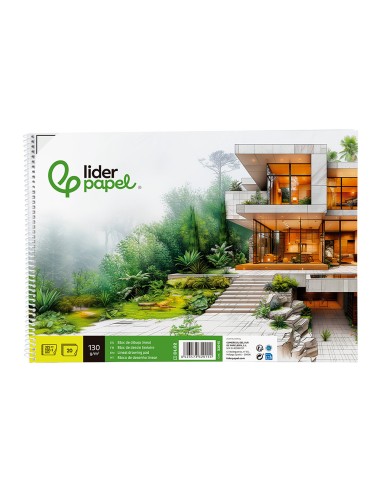 Bloc dibujo liderpapel lineal arquitectura...