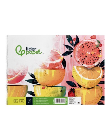 Bloc dibujo liderpapel artistico frutal espiral...