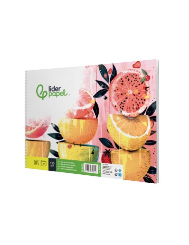 Bloc dibujo liderpapel artistico frutal espiral...