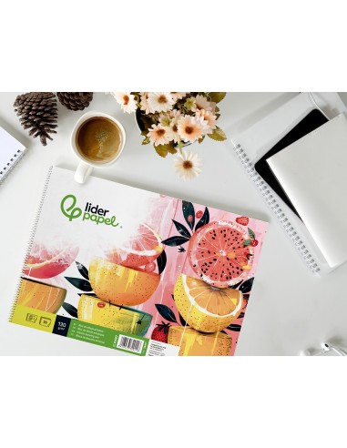 Bloc dibujo liderpapel artistico frutal espiral...