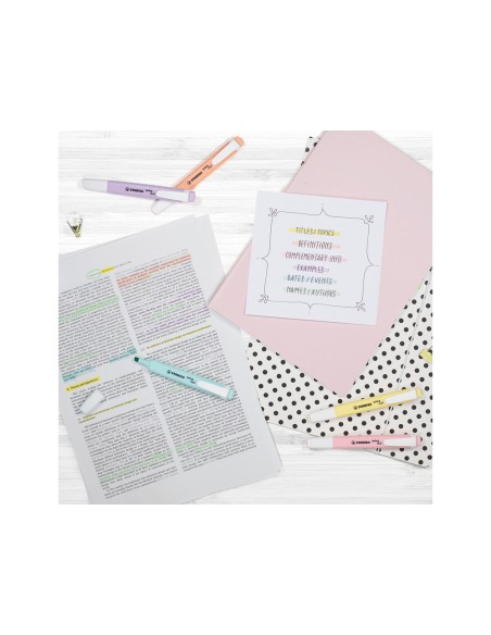 Rotulador stabilo fluorescente swing cool color pastel bolsa de 4 unidades colores surtidos