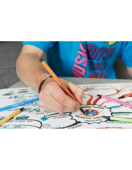 Rotulador stabilo acuarelable pen 68 naranja neon 1 mm