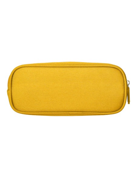 Estuche portatodo liderpapel classic ovalado 2 cremalleras con bolsillo delantero 210x90mm amarillo