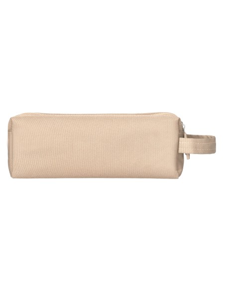 Estuche portatodo liderpapel classic rectangular con asa 2 cremalleras 210 x80mm crema