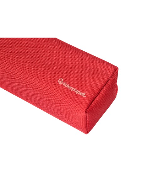 Estuche portatodo liderpapel classic rectangular con asa 2 cremalleras 210 x80mm rojo
