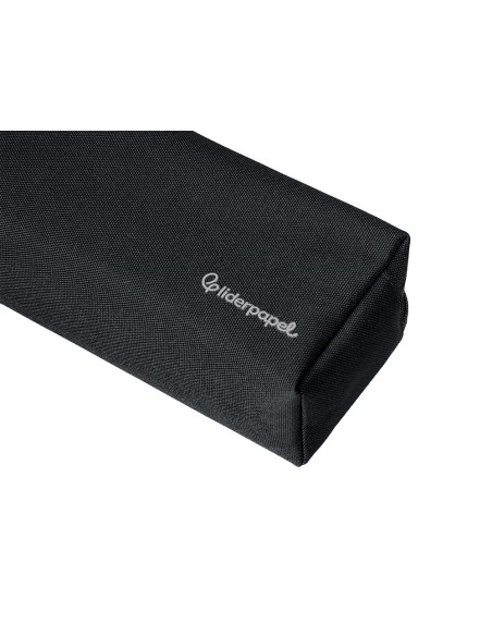 Estuche portatodo liderpapel classic rectangular con asa 2 cremalleras 210 x80mm negro