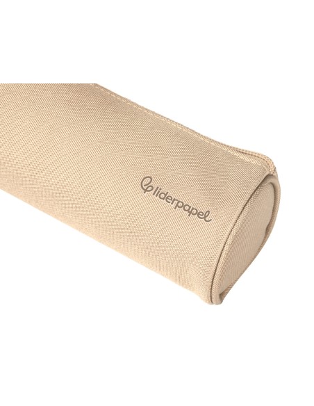 Estuche portatodo liderpapel classic cilindrico ancho 210x70mm crema